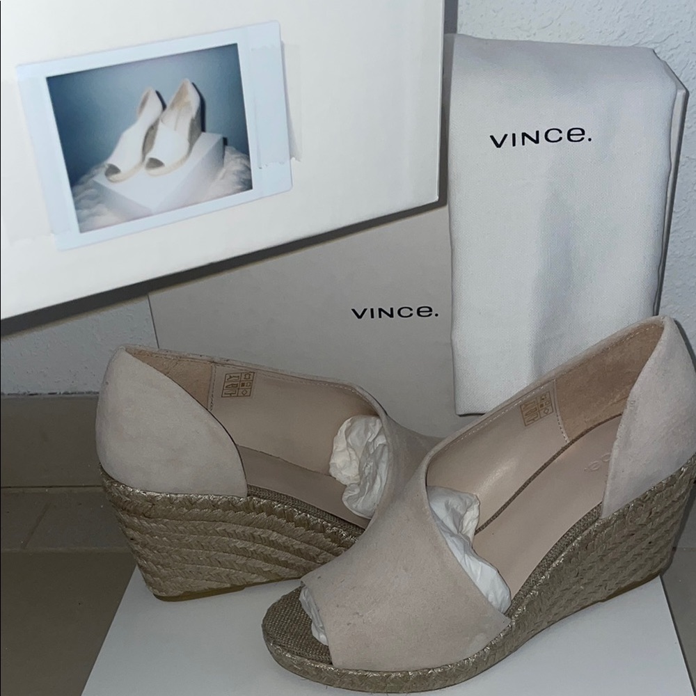 Vince Women's Cream Wedge Shoes